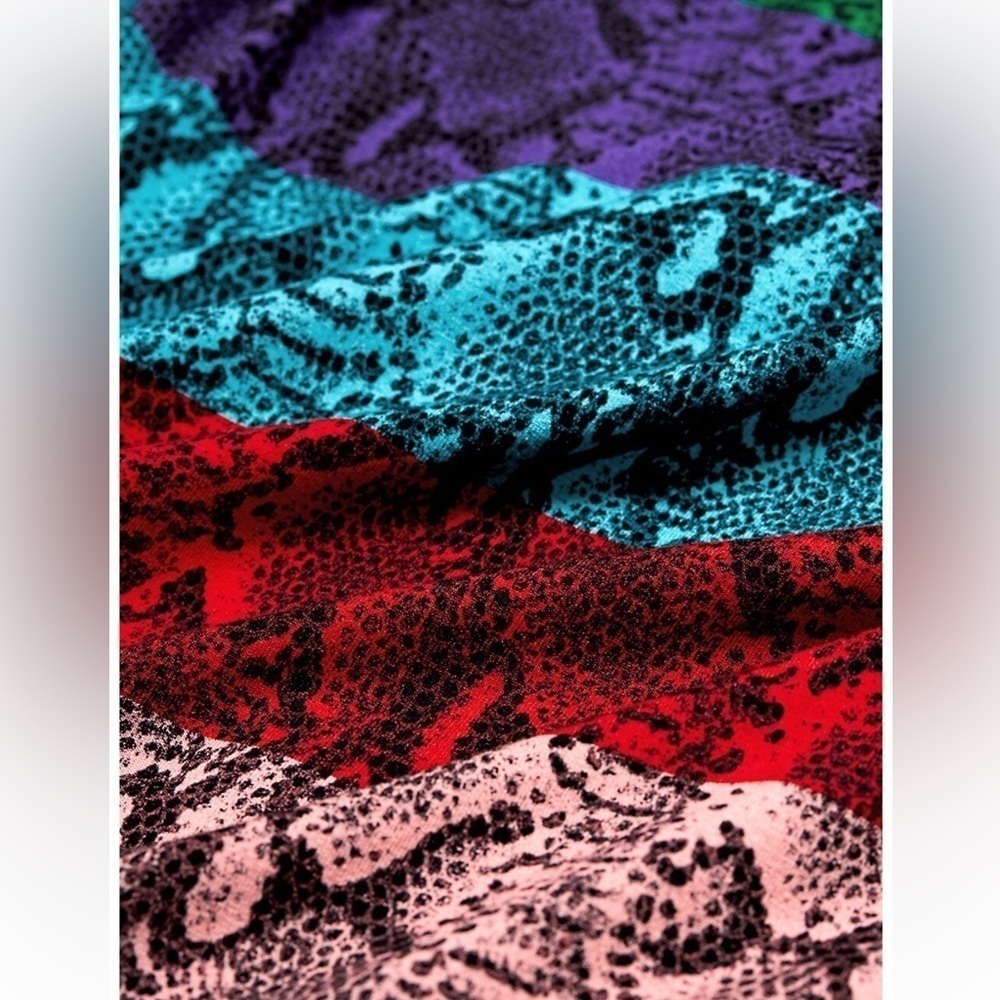 ALICE + OLIVIA Delora Rainbow Snake Print Stretch Midi Dress - NWOT - Picture 6 of 7
